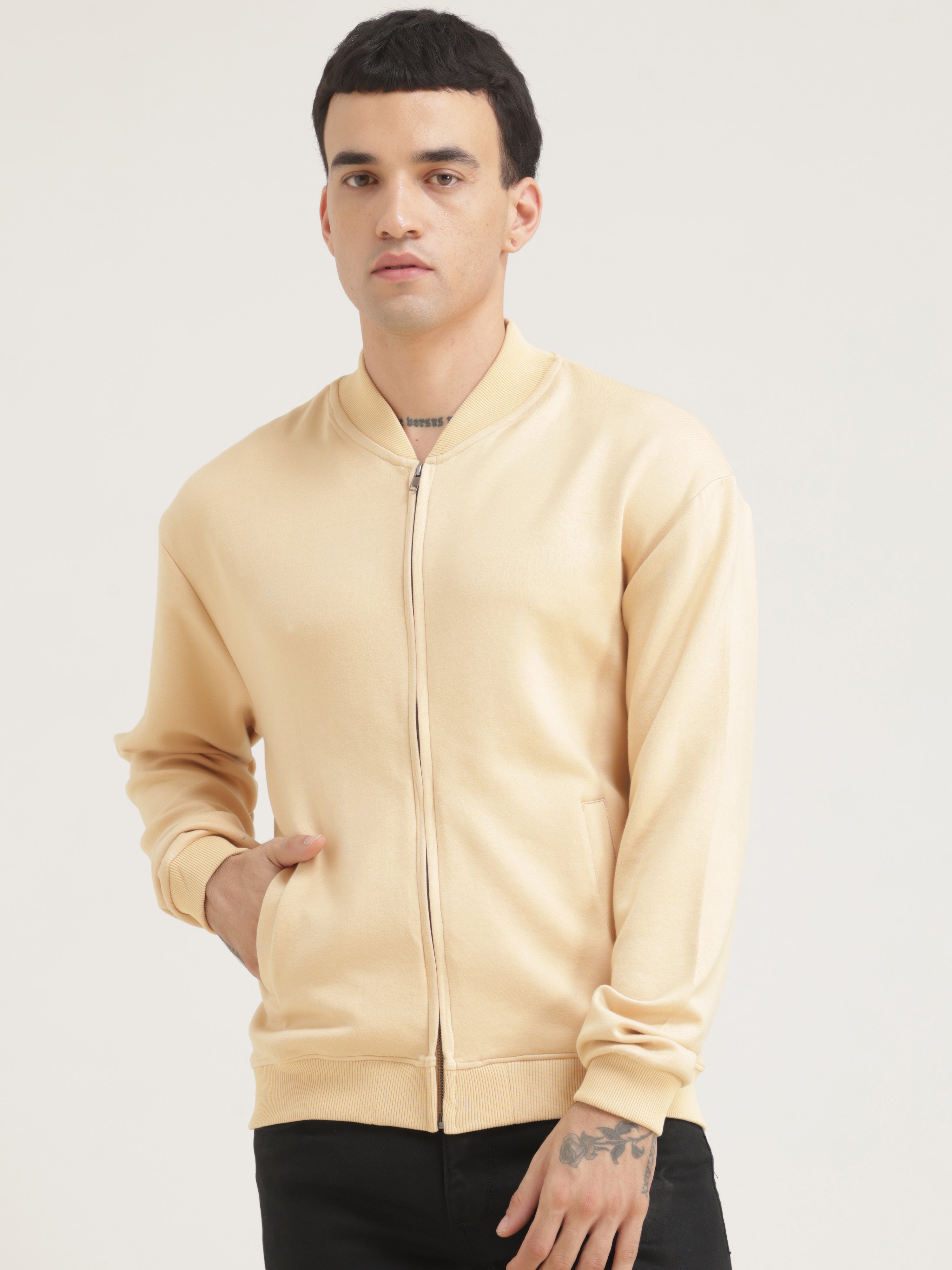 Beige Men's Shacket